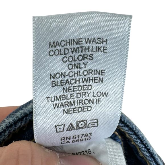 Old Navy Medium Wash Legacy Straight High Rise Cotton Distressed Denim Jeans 8 - Picture 6 of 7